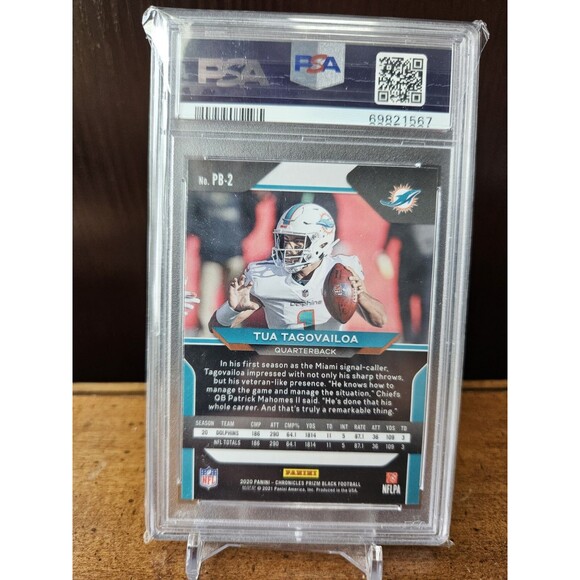 Tua Tagovailoa 2020 Panini Chronicles Prizm Black RC Rookie #PB2 PSA 8 NM-MT - Picture 2 of 2